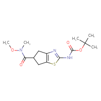 Chemical structure of tert-butyl N-{5-[methoxy(methyl)carbamoyl]-4H,5H,6H-cyclopenta[d][1,3]thiazol-2-yl}carbamate - CSSB20976548084