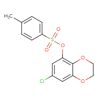 Chemical structure of 7-chloro-2,3-dihydro-1,4-benzodioxin-5-yl 4-methylbenzene-1-sulfonate - CSSB15498001696