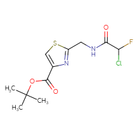 Chemical structure of tert-butyl 2-[(2-chloro-2-fluoroacetamido)methyl]-1,3-thiazole-4-carboxylate - CSSB21332121943