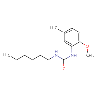 Chemical structure of 3-hexyl-1-(2-methoxy-5-methylphenyl)urea - CSSB00103829657