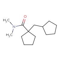 Chemical structure of 1-(cyclopentylmethyl)-N,N-dimethylcyclopentane-1-carboxamide - CSSB01385229334