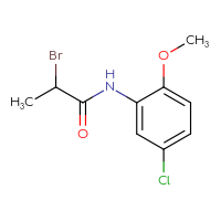 Chemical structure of 2-bromo-N-(5-chloro-2-methoxyphenyl)propanamide - CSSB00011204812
