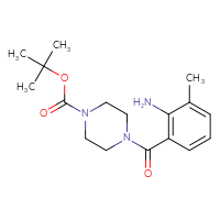 Chemical structure of tert-butyl 4-(2-amino-3-methylbenzoyl)piperazine-1-carboxylate - CSSB00005599121