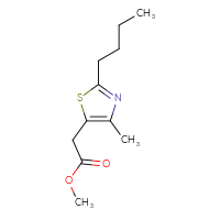 Chemical structure of methyl 2-(2-butyl-4-methyl-1,3-thiazol-5-yl)acetate - CSSB00039718416