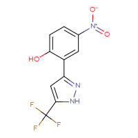 Chemical structure of 4-nitro-2-[5-(trifluoromethyl)-1H-pyrazol-3-yl]phenol - CSSB00020614699