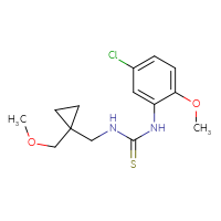 Chemical structure of 1-(5-chloro-2-methoxyphenyl)-3-{[1-(methoxymethyl)cyclopropyl]methyl}thiourea - CSSB02040983424