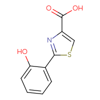 Chemical structure of 2-(2-hydroxyphenyl)-1,3-thiazole-4-carboxylic acid - CSSB00010159467