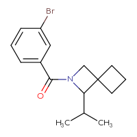 Chemical structure of 2-(3-bromobenzoyl)-1-(propan-2-yl)-2-azaspiro[3.3]heptane - CSSB00063828799