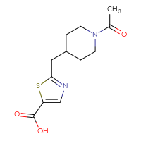 Chemical structure of 2-[(1-acetylpiperidin-4-yl)methyl]-1,3-thiazole-5-carboxylic acid - CSSB01279769883
