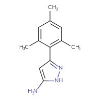 Chemical structure of 3-(2,4,6-trimethylphenyl)-1H-pyrazol-5-amine - CSSB00011225228