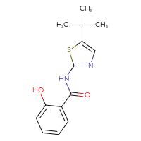 Chemical structure of N-(5-tert-butyl-1,3-thiazol-2-yl)-2-hydroxybenzamide - CSSB00026725584
