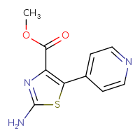 Chemical structure of methyl 2-amino-5-(pyridin-4-yl)-1,3-thiazole-4-carboxylate - CSSB00102767732
