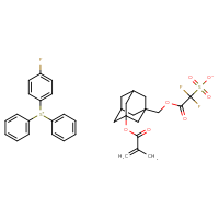 Chemical structure of (4-fluorophenyl)diphenylsulfanium 1,1-difluoro-2-({3-[(2-methylprop-2-enoyl)oxy]adamantan-1-yl}methoxy)-2-oxoethane-1-sulfonate - CSSB20561580120