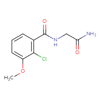 Chemical structure of 2-[(2-chloro-3-methoxyphenyl)formamido]acetamide - CSSB02519556412