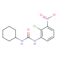 Chemical structure of 3-(2-chloro-3-nitrophenyl)-1-cyclohexylurea - CSSB00042453476