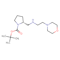 Chemical structure of tert-butyl (2R)-2-({[2-(morpholin-4-yl)ethyl]amino}methyl)pyrrolidine-1-carboxylate - CSSB00010186566