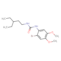 Chemical structure of 1-(2-bromo-4,5-dimethoxyphenyl)-3-(3-ethylpentyl)urea - CSSB01459217450