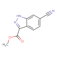 Chemical structure of methyl 6-cyano-1H-indazole-3-carboxylate - CSSB00010178046