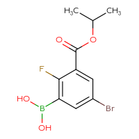 Chemical structure of {5-bromo-2-fluoro-3-[(propan-2-yloxy)carbonyl]phenyl}boronic acid - CSSB06645076869