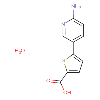 Chemical structure of 5-(6-aminopyridin-3-yl)thiophene-2-carboxylic acid hydrate - CSSB03436920306