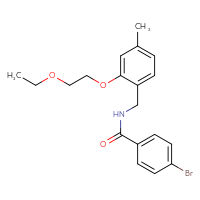 Chemical structure of 4-bromo-N-{[2-(2-ethoxyethoxy)-4-methylphenyl]methyl}benzamide - CSSB00325575088