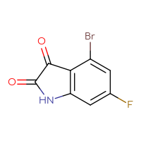 Chemical structure of 4-bromo-6-fluoro-2,3-dihydro-1H-indole-2,3-dione - CSSB00135326633