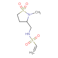 Chemical structure of N-[(2-methyl-1,1-dioxo-1λ⁶,2-thiazolidin-3-yl)methyl]ethene-1-sulfonamide - CSSB00157170875