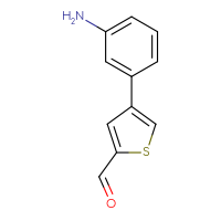 Chemical structure of 4-(3-aminophenyl)thiophene-2-carbaldehyde - CSSB00102700591