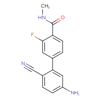 Chemical structure of 5'-amino-2'-cyano-3-fluoro-N-methyl-[1,1'-biphenyl]-4-carboxamide - CSSB06586375752