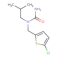Chemical structure of 1-[(5-chlorothiophen-2-yl)methyl]-1-(2-methylpropyl)urea - CSSB02382260269