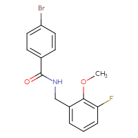 Chemical structure of 4-bromo-N-[(3-fluoro-2-methoxyphenyl)methyl]benzamide - CSSB06751869597