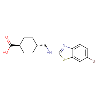 Chemical structure of (1r,4r)-4-{[(6-bromo-1,3-benzothiazol-2-yl)amino]methyl}cyclohexane-1-carboxylic acid - CSSB02235354094
