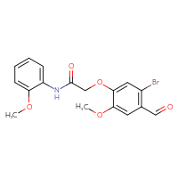 Chemical structure of 2-(5-bromo-4-formyl-2-methoxyphenoxy)-N-(2-methoxyphenyl)acetamide - CSSB00015197276