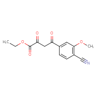 Chemical structure of ethyl 4-(4-cyano-3-methoxyphenyl)-2,4-dioxobutanoate - CSSB21495908917