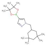 Chemical structure of 4-(4,4,5,5-tetramethyl-1,3,2-dioxaborolan-2-yl)-1-[(3,3,5,5-tetramethylcyclohexyl)methyl]-1H-pyrazole - CSSB02231461270