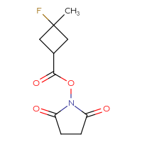 Chemical structure of 2,5-dioxopyrrolidin-1-yl 3-fluoro-3-methylcyclobutane-1-carboxylate - CSSB02144462025