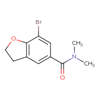 Chemical structure of 7-bromo-N,N-dimethyl-2,3-dihydro-1-benzofuran-5-carboxamide - CSSB06856604632