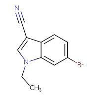 Chemical structure of 6-bromo-1-ethyl-1H-indole-3-carbonitrile - CSSB00010955846