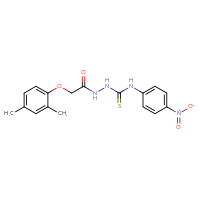 Chemical structure of 2-(2,4-dimethylphenoxy)-N-{[(4-nitrophenyl)carbamothioyl]amino}acetamide - CSSB00025727841