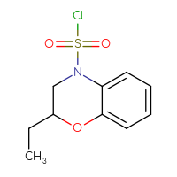 Chemical structure of 2-ethyl-3,4-dihydro-2H-1,4-benzoxazine-4-sulfonyl chloride - CSSB14971401961
