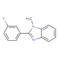 Chemical structure of 2-(3-fluorophenyl)-1-methyl-1H-1,3-benzodiazole - CSSB00103418834