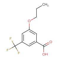 Chemical structure of 3-propoxy-5-(trifluoromethyl)benzoic acid - CSSB02158395049