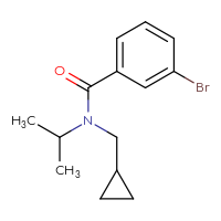 Chemical structure of 3-bromo-N-(cyclopropylmethyl)-N-(propan-2-yl)benzamide - CSSB00000321671