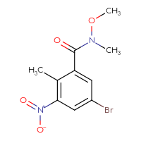 Chemical structure of 5-bromo-N-methoxy-N,2-dimethyl-3-nitrobenzamide - CSSB01395047243