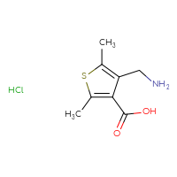 Chemical structure of 4-(aminomethyl)-2,5-dimethylthiophene-3-carboxylic acid hydrochloride - CSSB00103148396