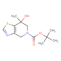 Chemical structure of tert-butyl 7-hydroxy-7-methyl-4H,5H,6H,7H-[1,3]thiazolo[4,5-c]pyridine-5-carboxylate - CSSB06655328328