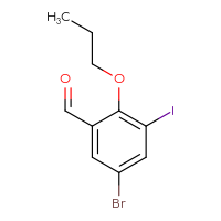 Chemical structure of 5-bromo-3-iodo-2-propoxybenzaldehyde - CSSB00010004109