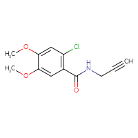 Chemical structure of 2-chloro-4,5-dimethoxy-N-(prop-2-yn-1-yl)benzamide - CSSB01396827953