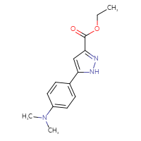 Chemical structure of ethyl 5-[4-(dimethylamino)phenyl]-1H-pyrazole-3-carboxylate - CSSB00103788821