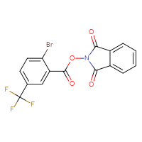 Chemical structure of 1,3-dioxo-2,3-dihydro-1H-isoindol-2-yl 2-bromo-5-(trifluoromethyl)benzoate - CSSB02133187243